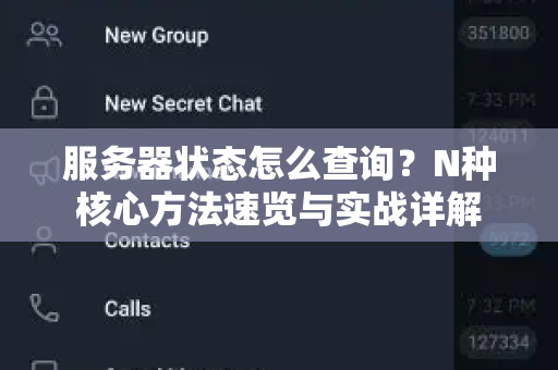 服务器状态怎么查询？N种核心方法速览与实战详解-第1张图片-TG中文版纸Telegeram|快速的即时通讯应用